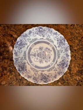 Arcopal Honorine Blue & White Salad Dessert Plate Made in France 4 Available